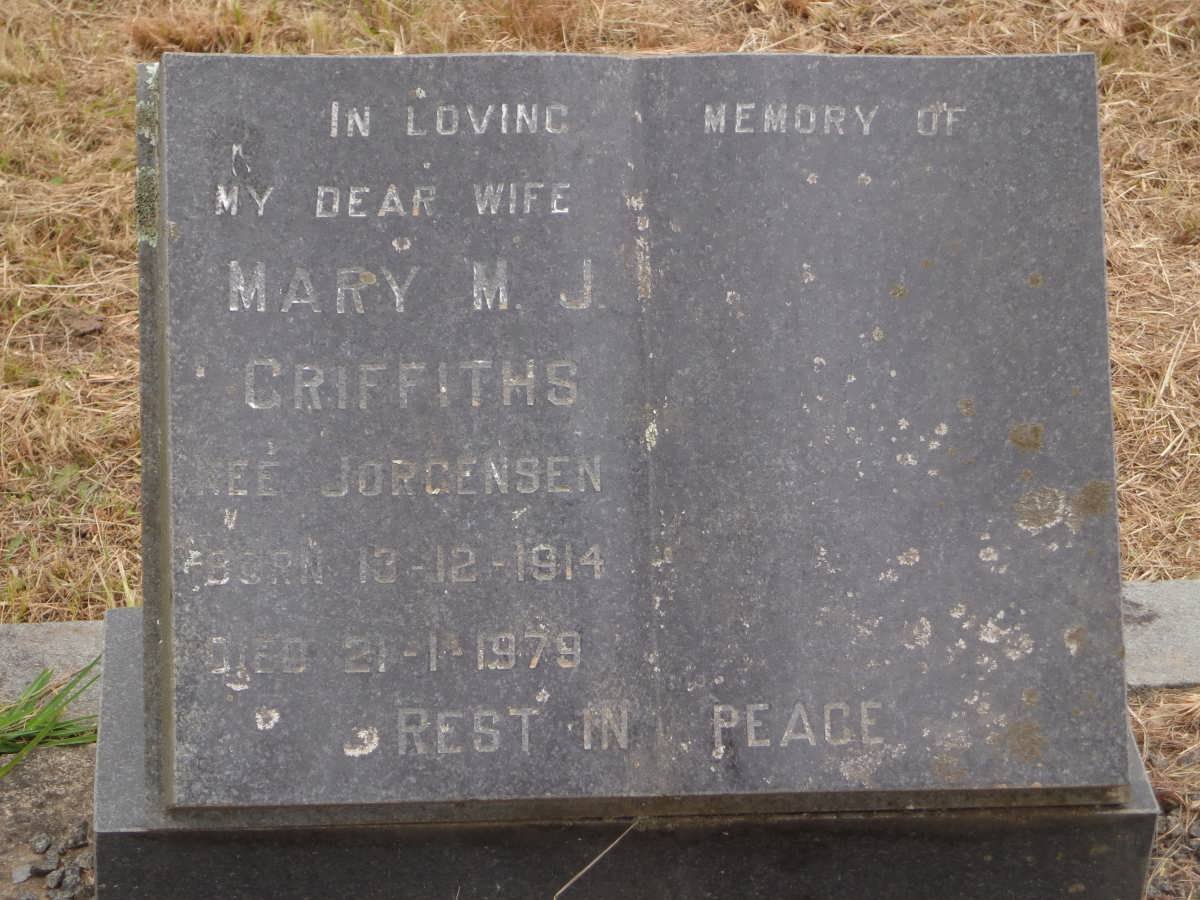 GRIFFITHS Mary M.J. nee JORGENSEN 1914-1979