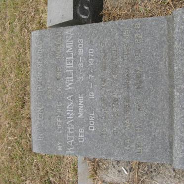 GROBLER Katharina Wilhelmina nee MINNIE 1903-1970