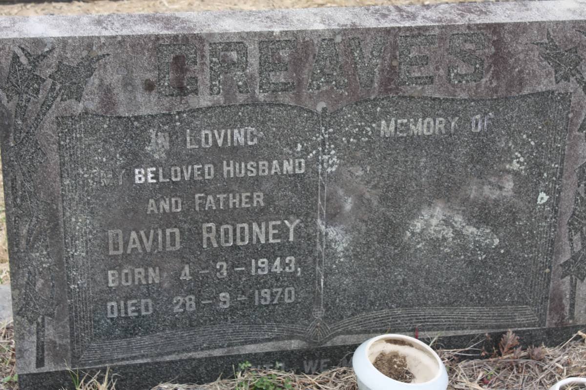 GREAVES David Rodney 1943-1970