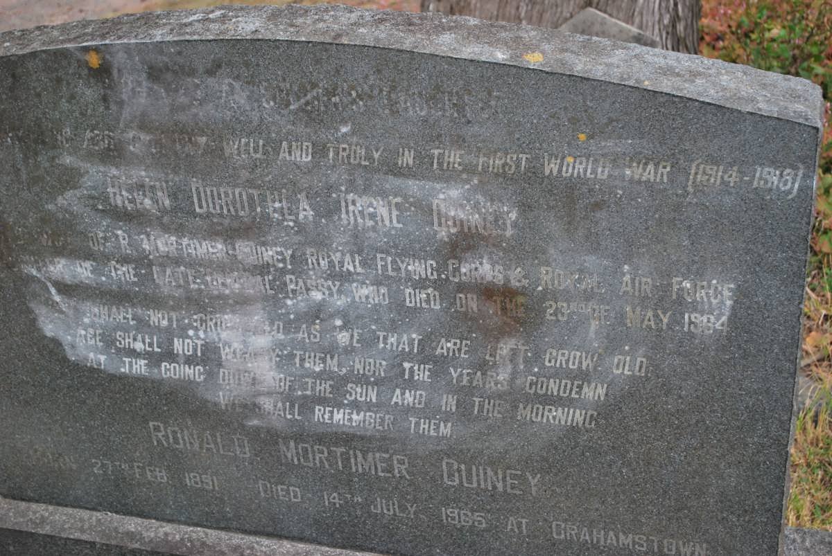 GUINEY Ronald Mortimer 1851-1965 &amp; Helen Dorothea Irene -1964