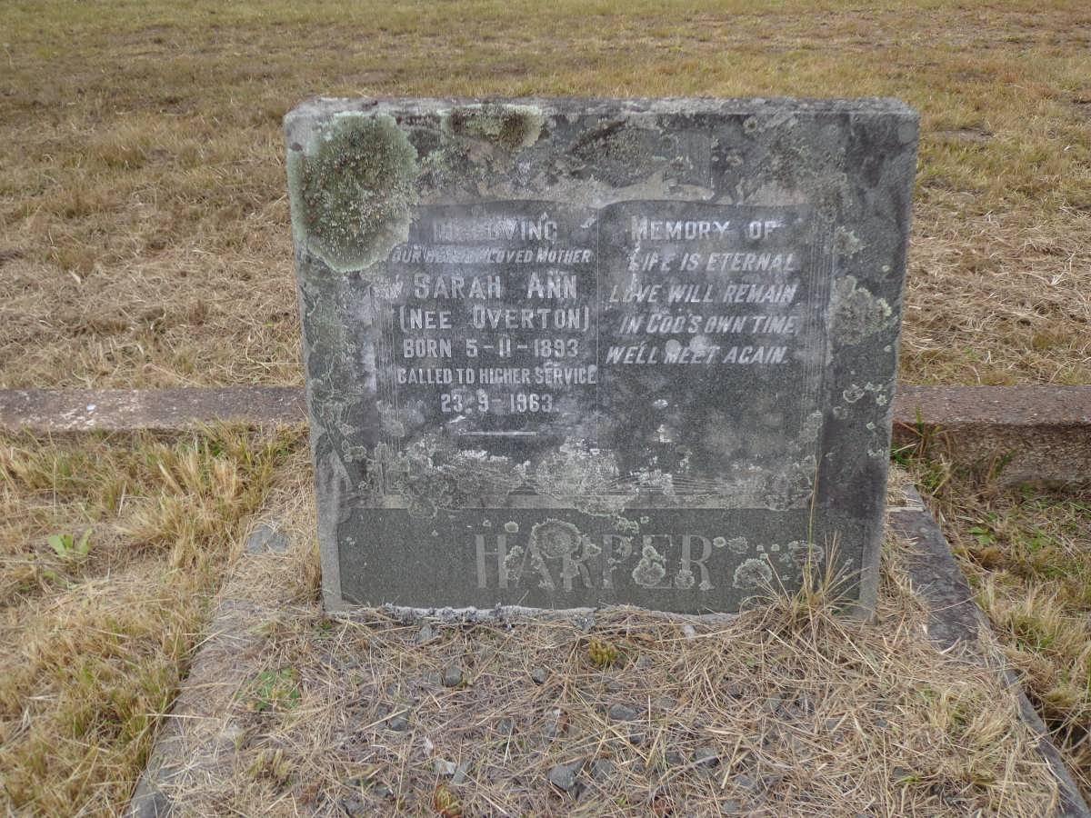 HARPER Sarah Ann nee OVERTON 1893-1963