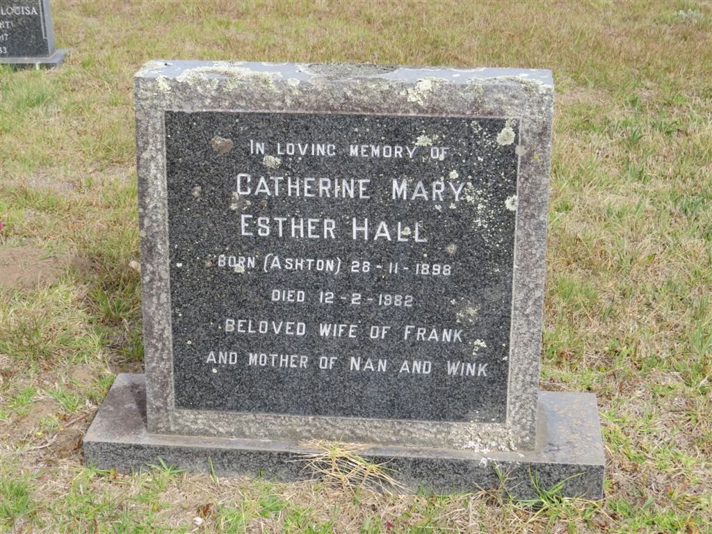 HALL Catherine Mary Esther nee ASHTON 1898-1982