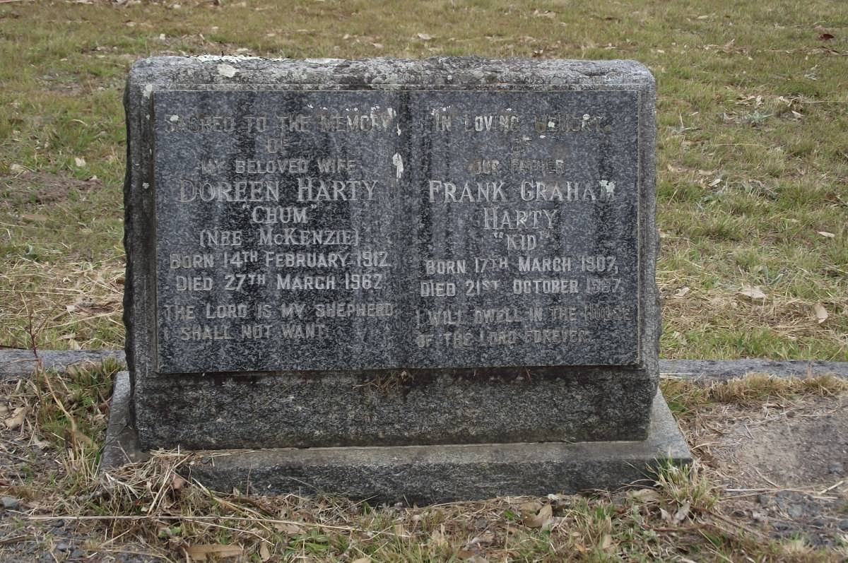 HARTY Frank Graham 1907-19?7 &amp; Doreen McKENZIE 1912-1962