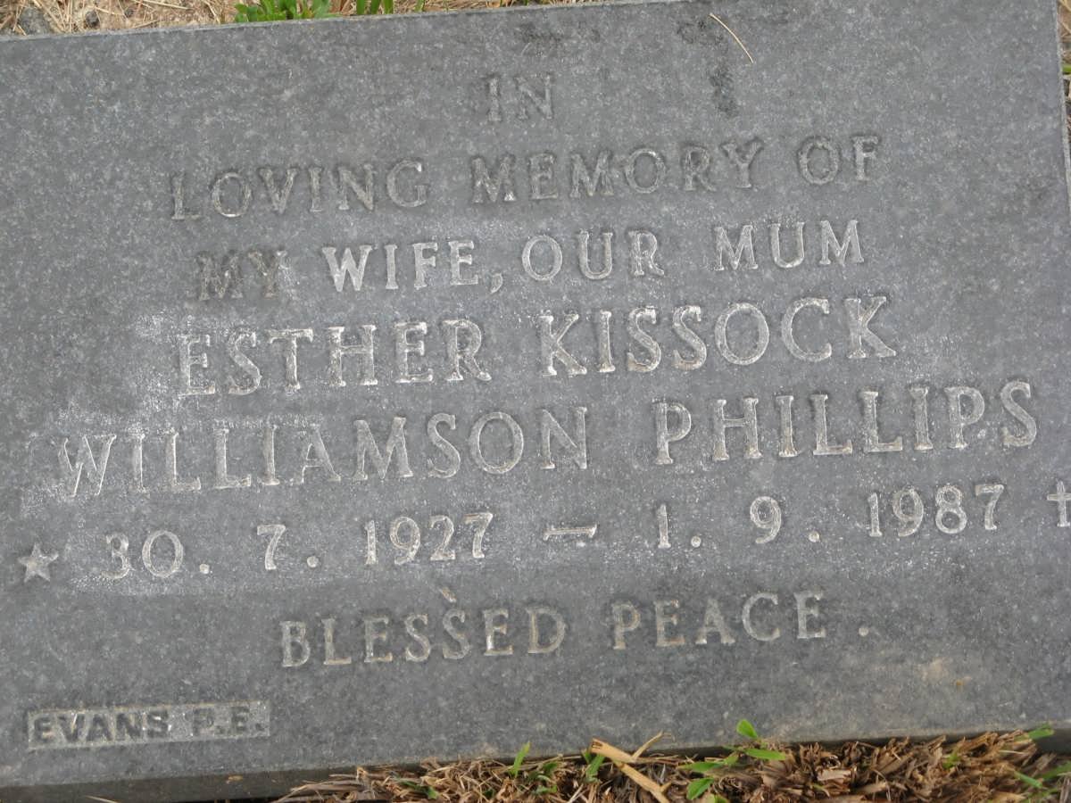 PHILLIPS Esther Kissock Williamson 1927-1987