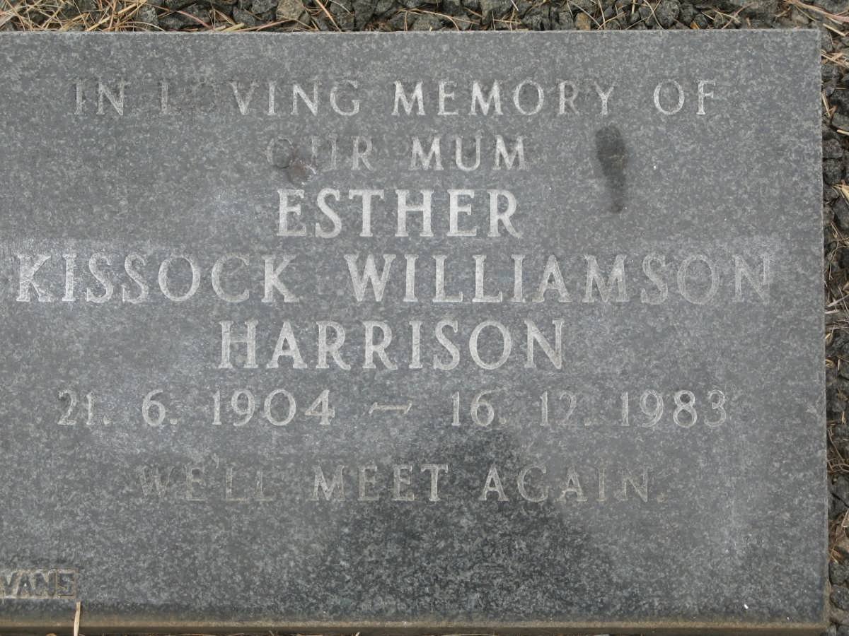 HARRISON Esther Kissock Williamson 1904-1989