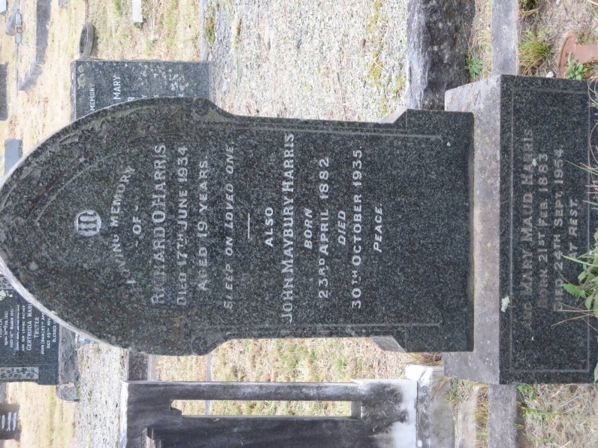 HARRIS John Maybury 1882-1935 &amp; Mary Maud 1883-1954 :: HARRIS Richard O. -1934