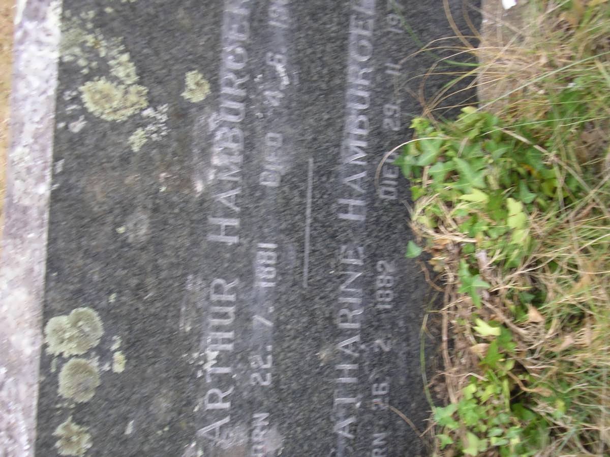 HAMBURGER Arthur 1881-1935 &amp; Catharine 1882-1972