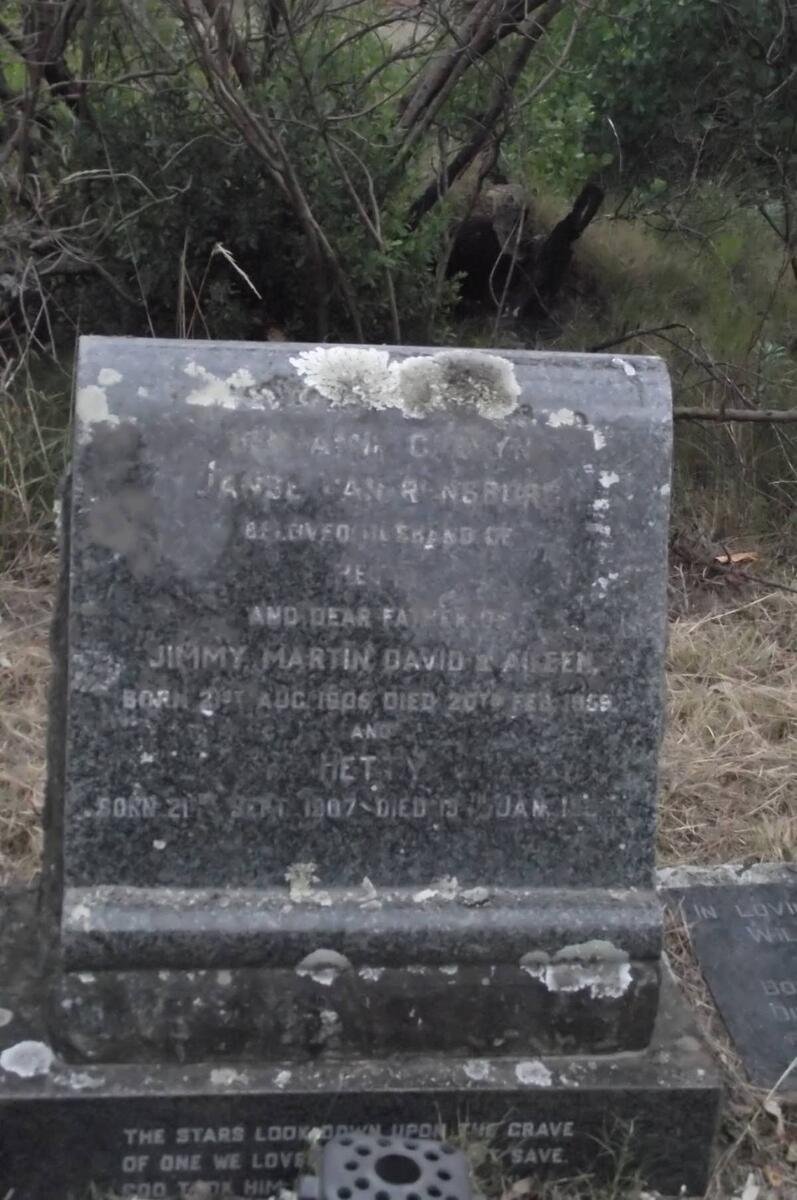 RENSBURG Benjamin Calvyn, Janse van 1906-1959 &amp; Hetty 1907-198?