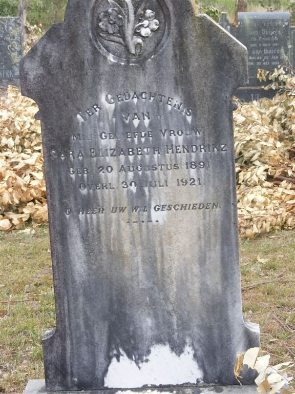HENDRIKZ Sara Elizabeth 1891-1921