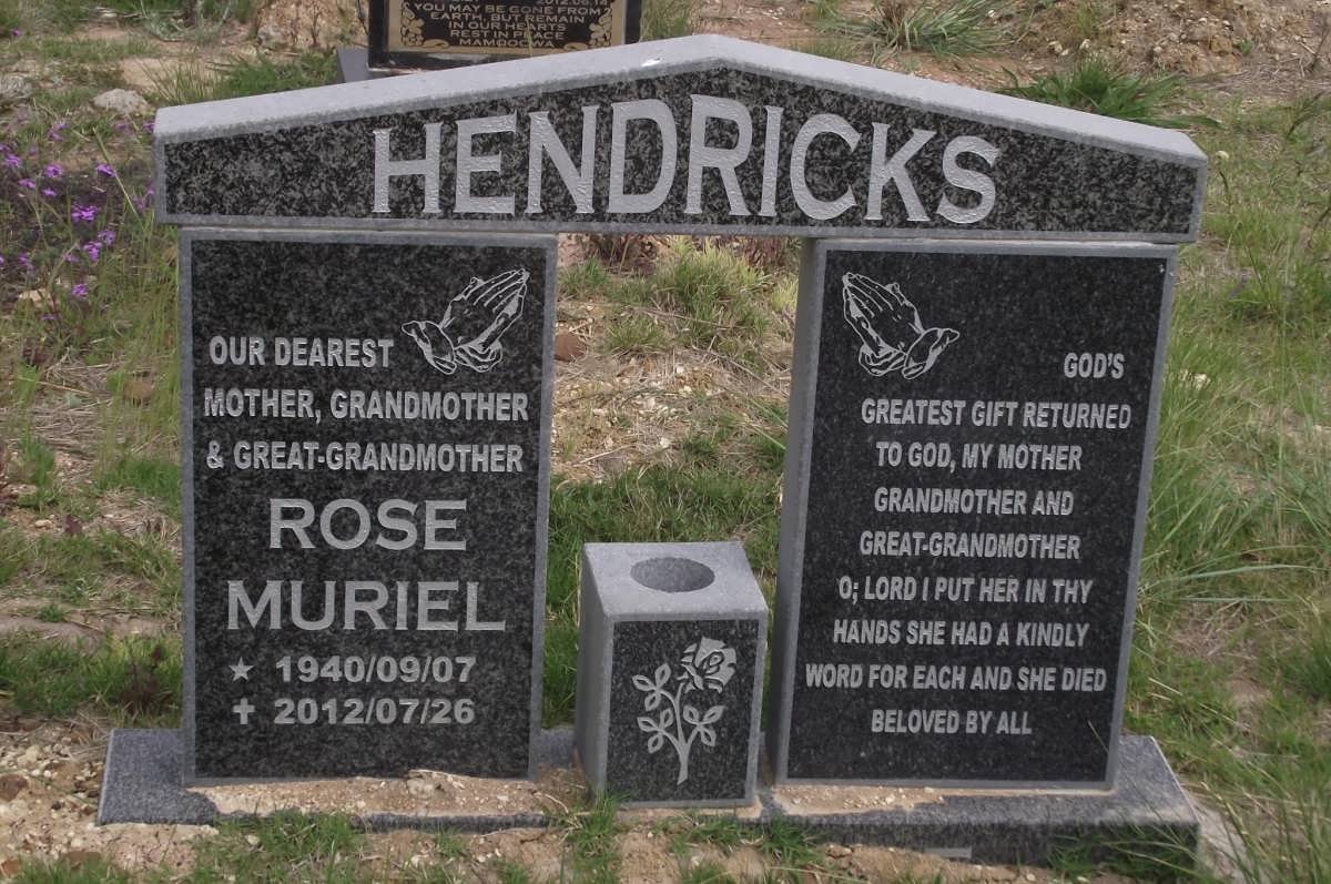 HENDRICKS Rose Muriel 1940-2012