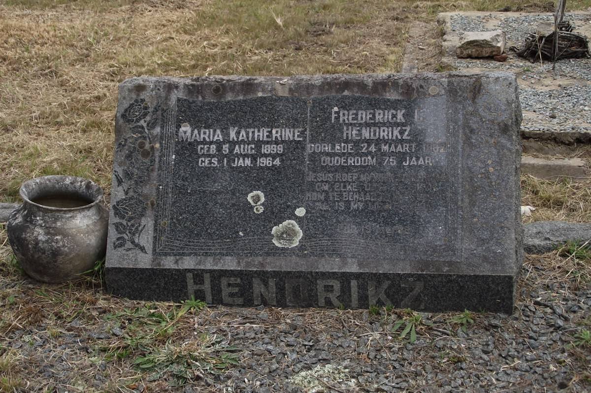 HENDRIKZ Frederick C. -19?2 &amp; Maria Katherine 1899-1964