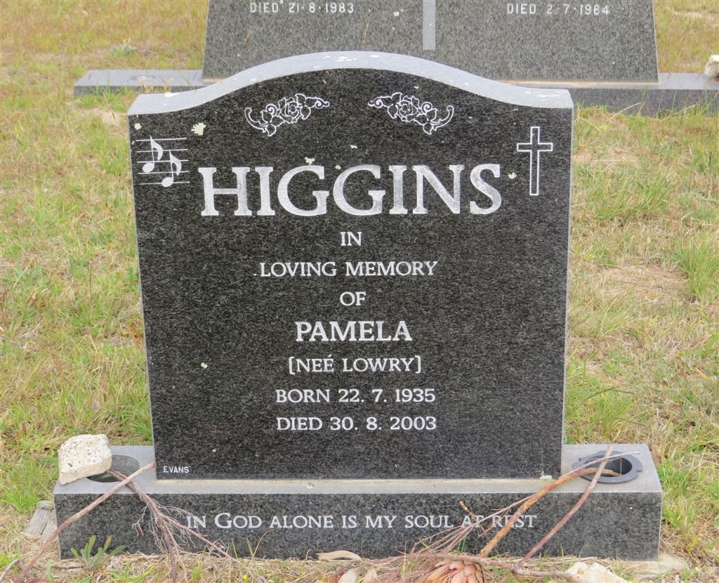 HIGGINS Pamela nee LOWRY 1935-2003