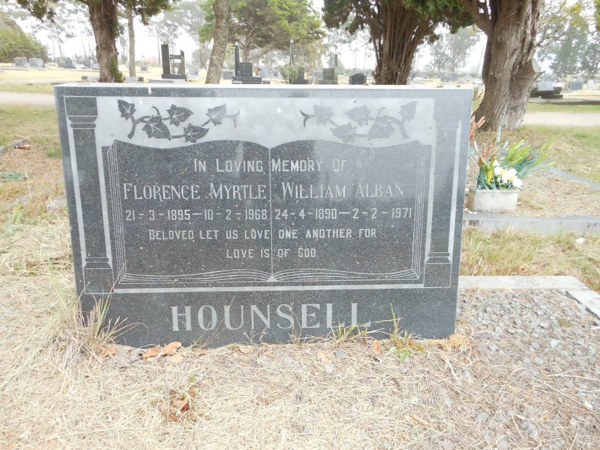 HOUNSELL William Alban 1890-1971 &amp; Florence Myrtle 1895-1968