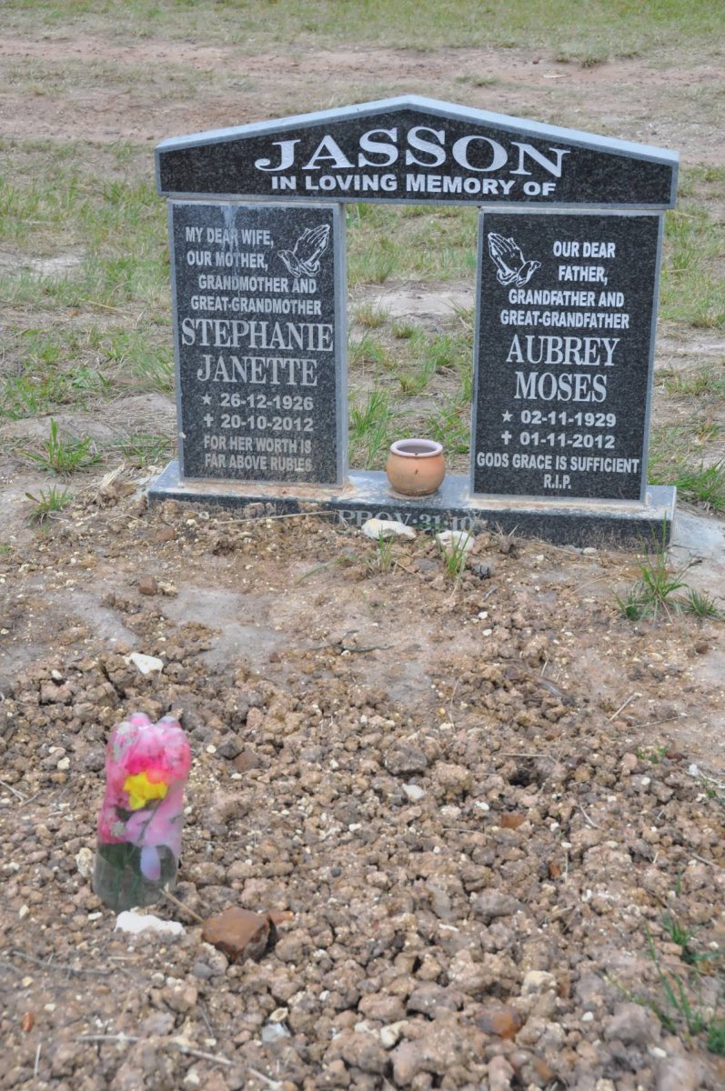 JASSON Aubrey Moses 1929-2012 &amp; Stephanie Janette 1926-2012