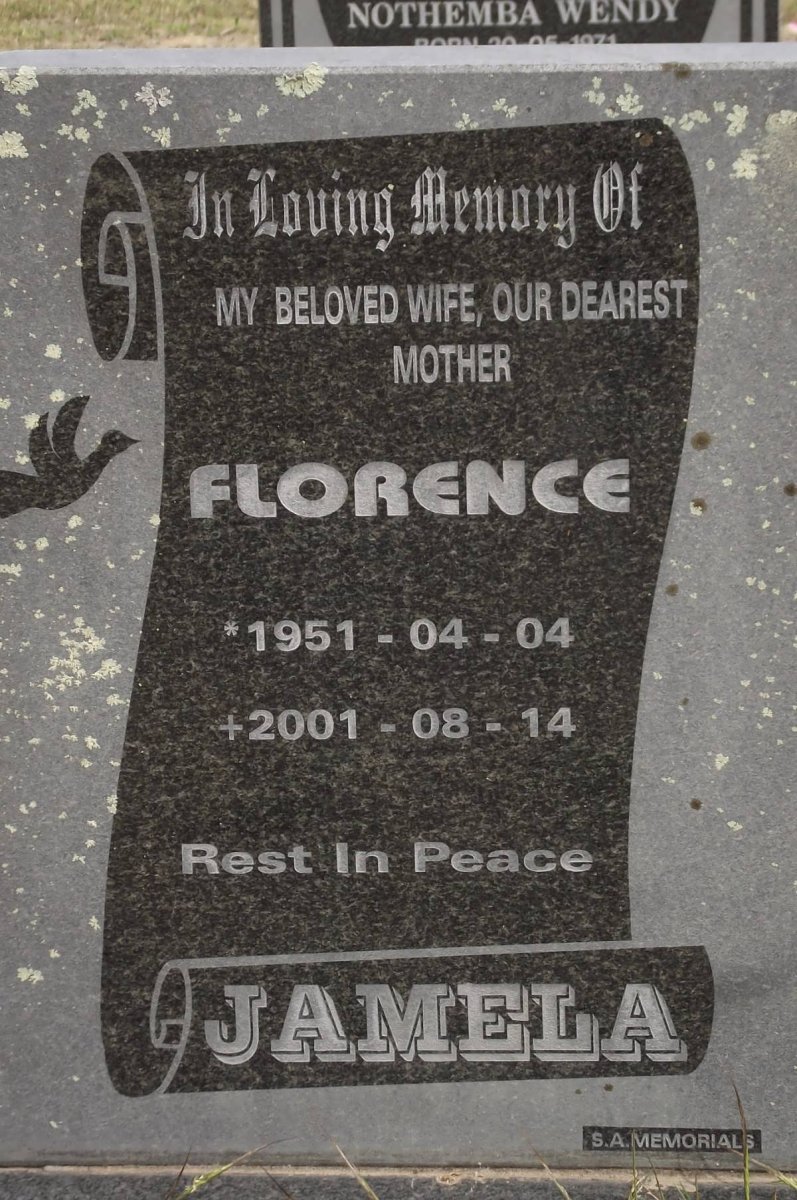 JAMELA Florence 1951-2001
