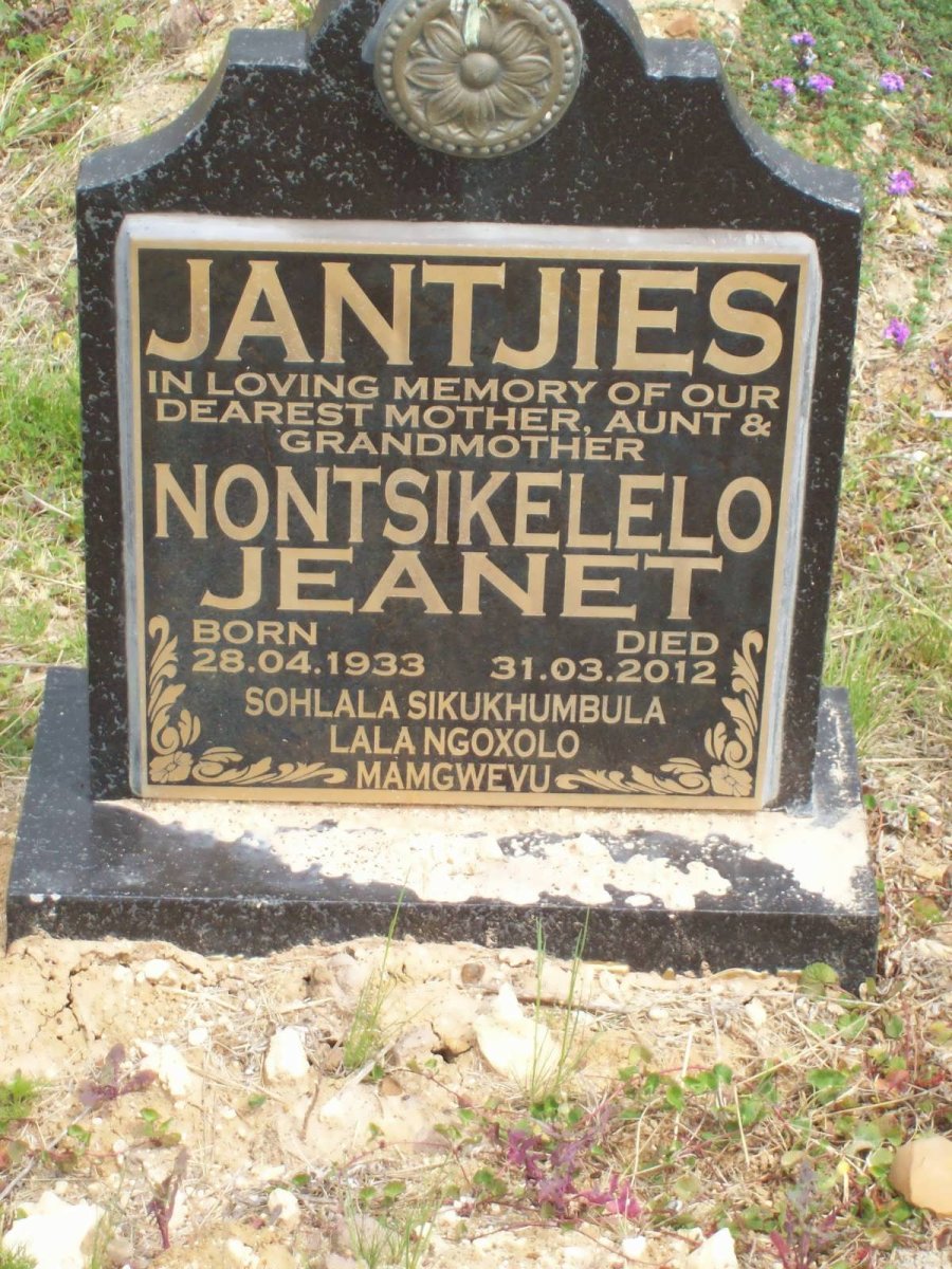 JANTJIES Nontsikelelo Jeanet 1933-2012