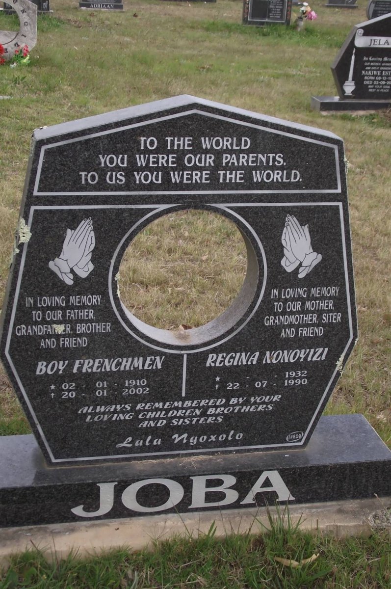 JOBA Boy Frenchmen 1910-2002 &amp; Regina Nonoyizi 1932-1990