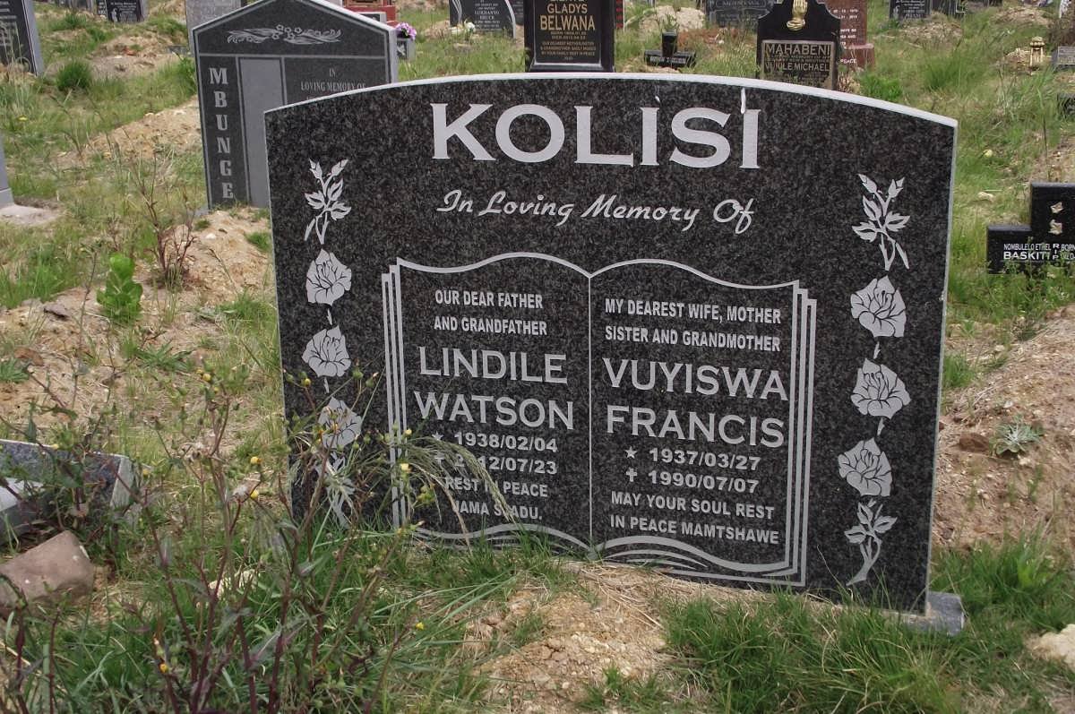 KOLISI Lindile Watson 1938-2012 &amp; Vuyiswa Francis 1937-1990