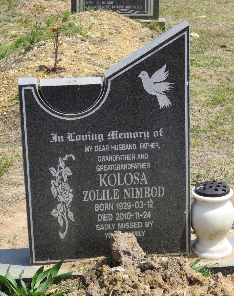 KOLOSA Zolile Nimrod 1929-2010
