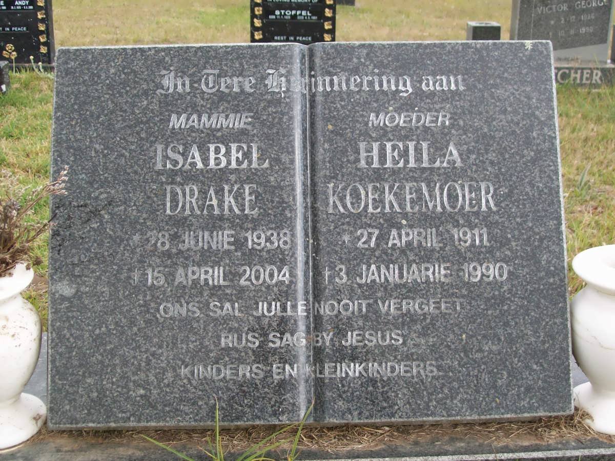KOEKEMOER Heila 1911-1990 :: DRAKE Isabel 1938-2004