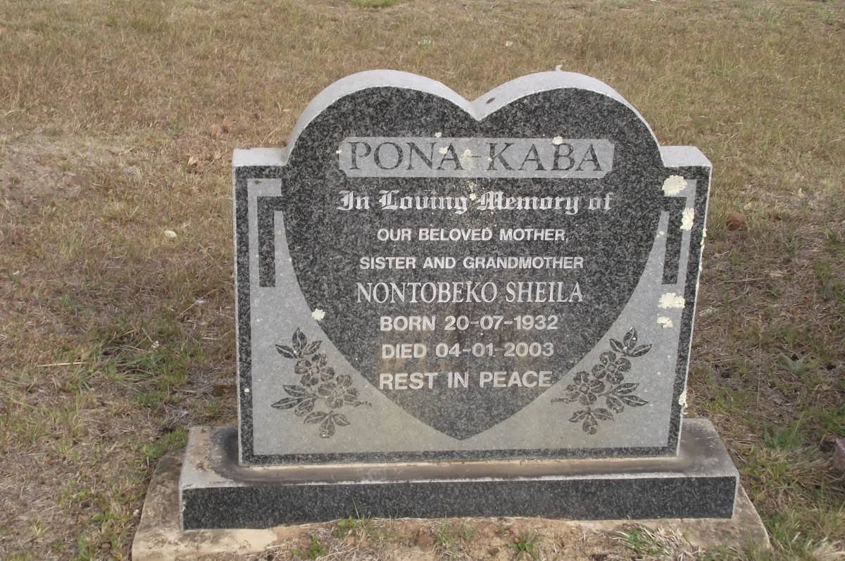 KABA Nontobeko Sheila, Pona 1932-2003