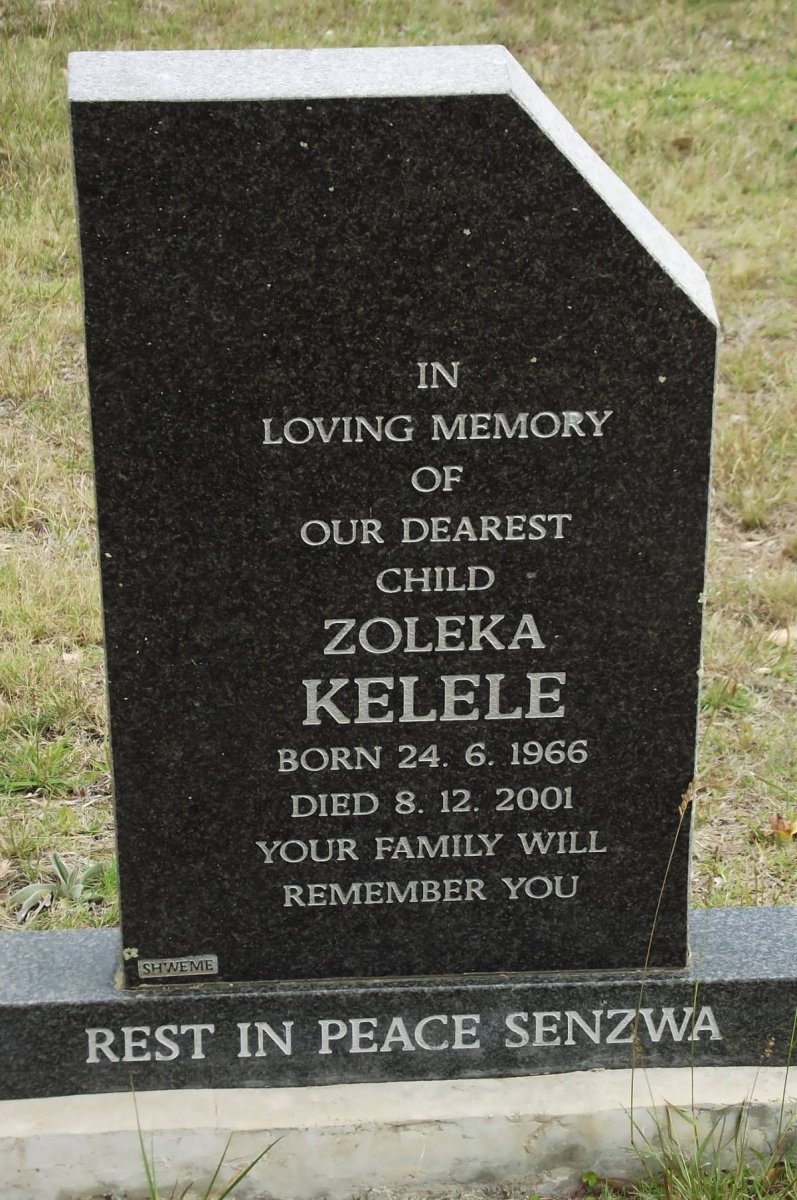 KELELE Zoleka 1966-2001