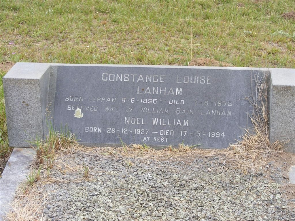 LANHAM Constance Louise nee LEPPAN 1896-1973 :: LANHAM Noel William 1927-1994