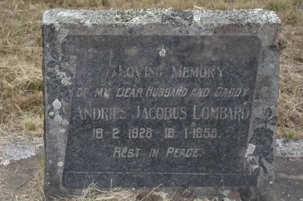 LOMBARD Andries Jacobus 1928-1959