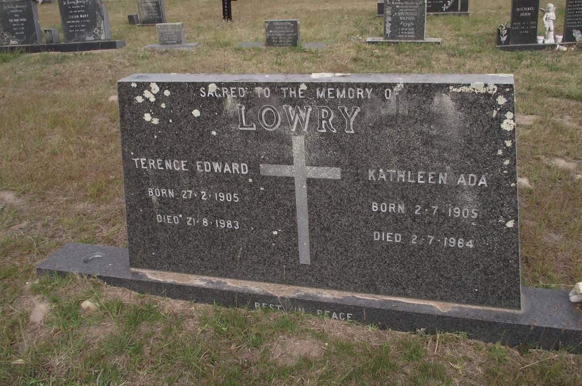 LOWRY Terence Edward 1905-1983 &amp; Kathleen Ada 1905-1984