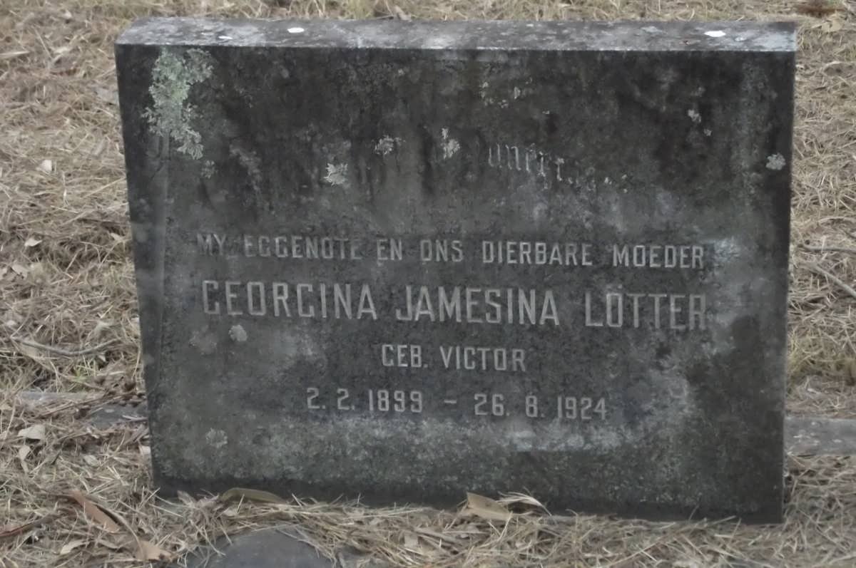 LÖTTER Georgina Jamesina nee VICTOR 1899-1924