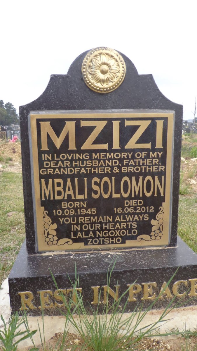 MZIZI Mbali Solomon 1945-2012