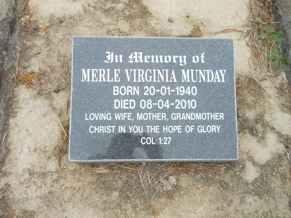 MUNDAY Merle Virginia 1940-2010