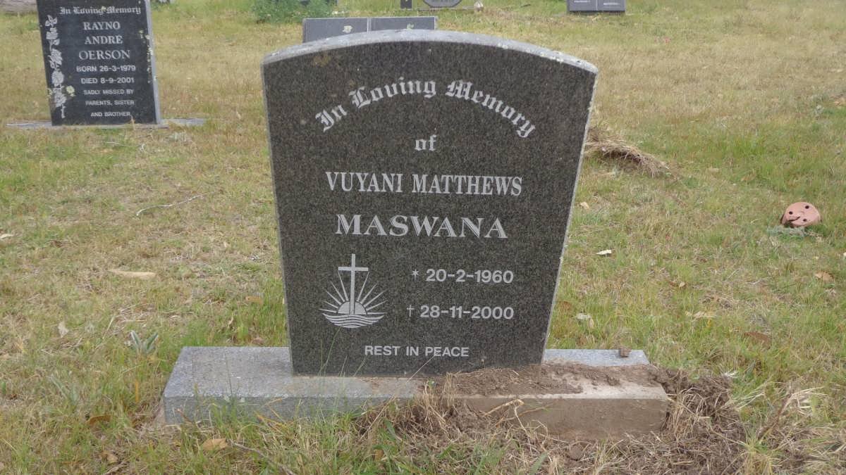 MASWANA Vuyani Matthews 1960-2000