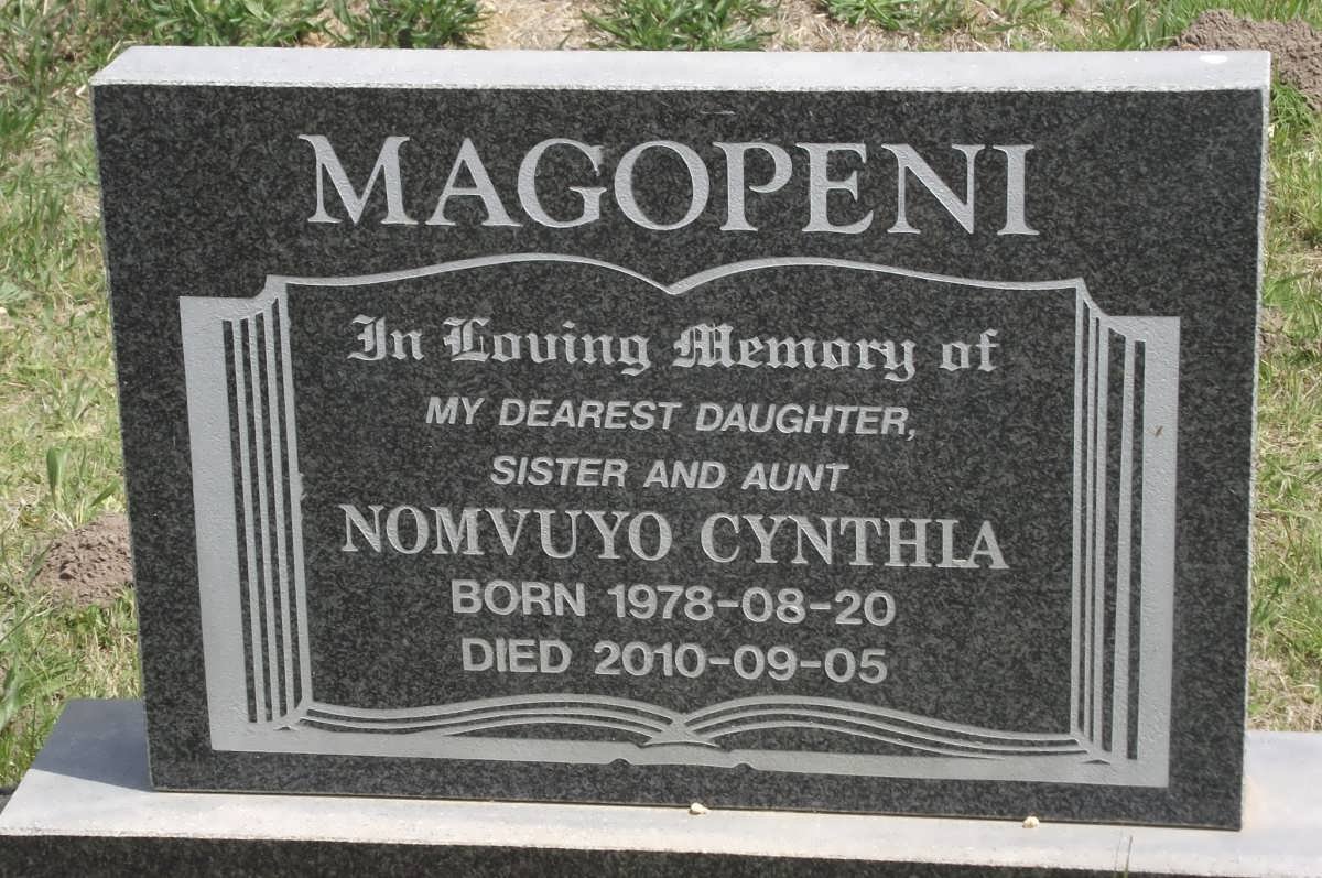 MAGOPENI Nomvuyo Cynthia 1978-2010