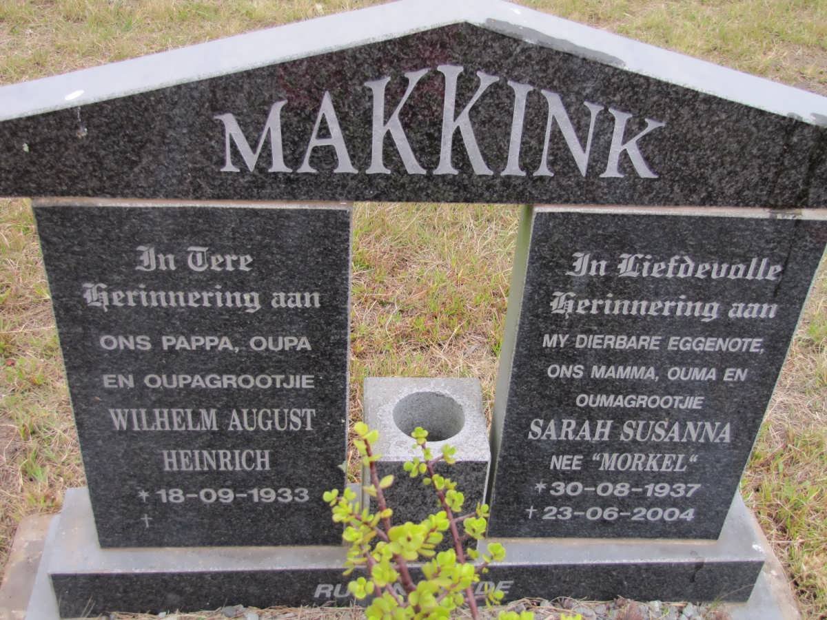 MAKINK Wilhelm August Heinrich 1933- &amp; Sarah Susanna MORKEL 1937-2004