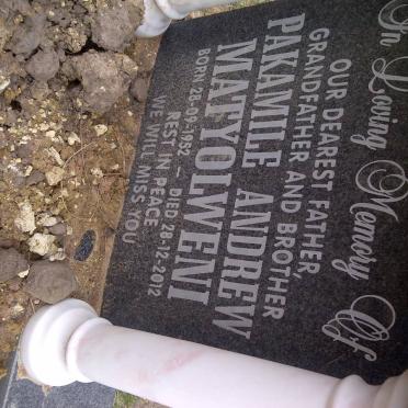 MATYOLWENI Pakamile Andrew 1952-2012