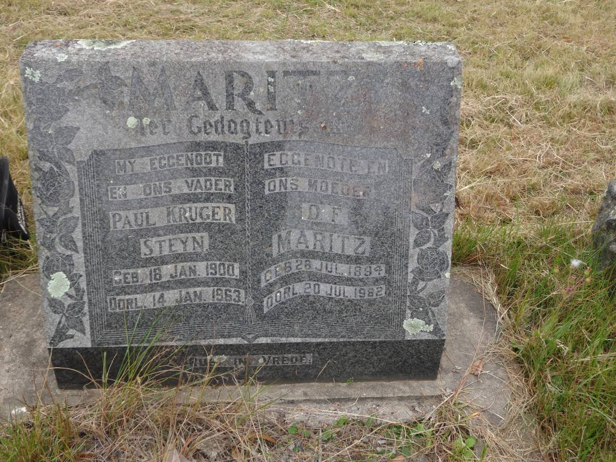 MARITZ Paul Kruger Steyn 1900-1963 &amp; D.F. 1894-1982