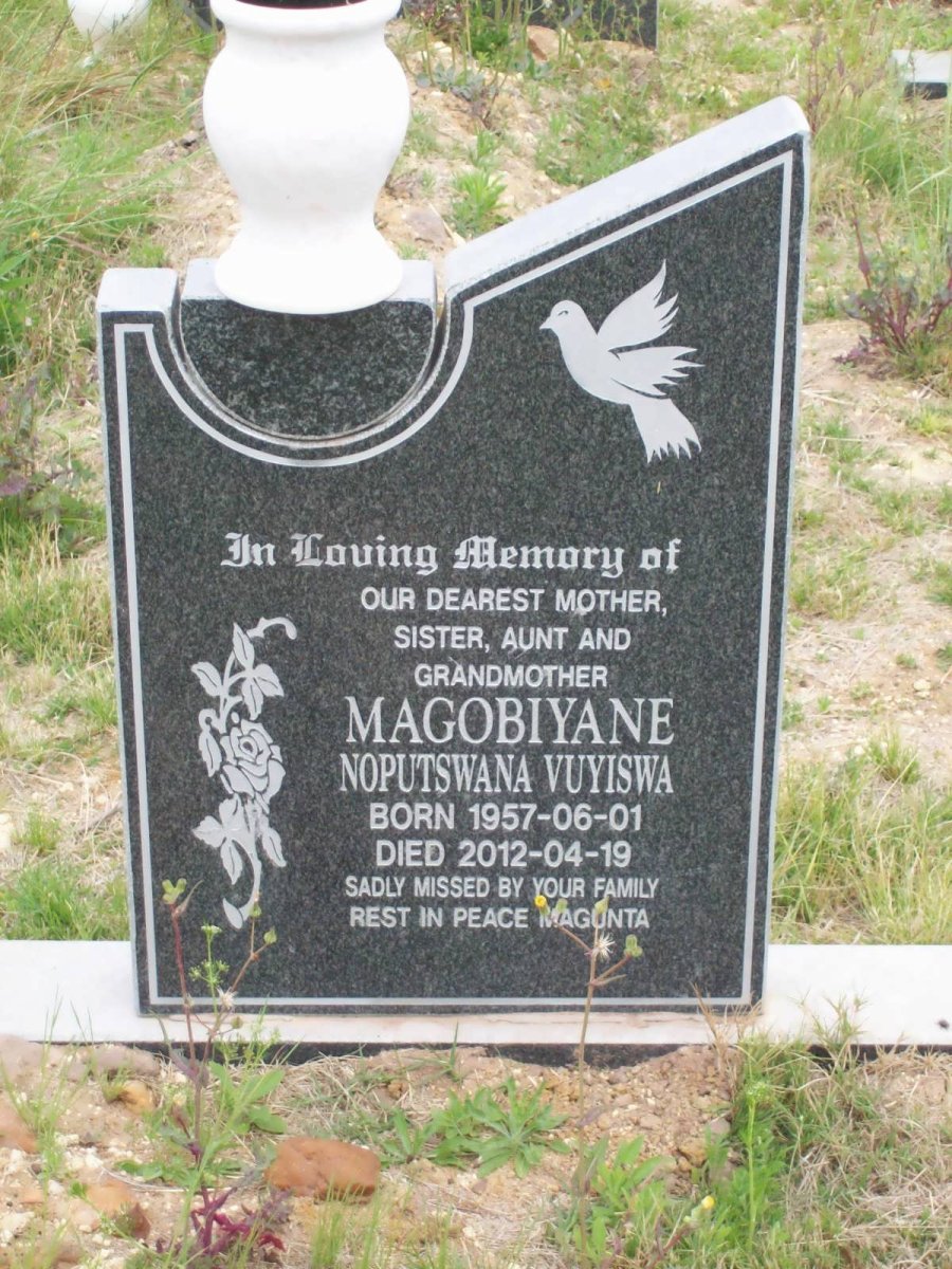 MAGOBIYANE Noputswana Vuyiswa 1957-2012