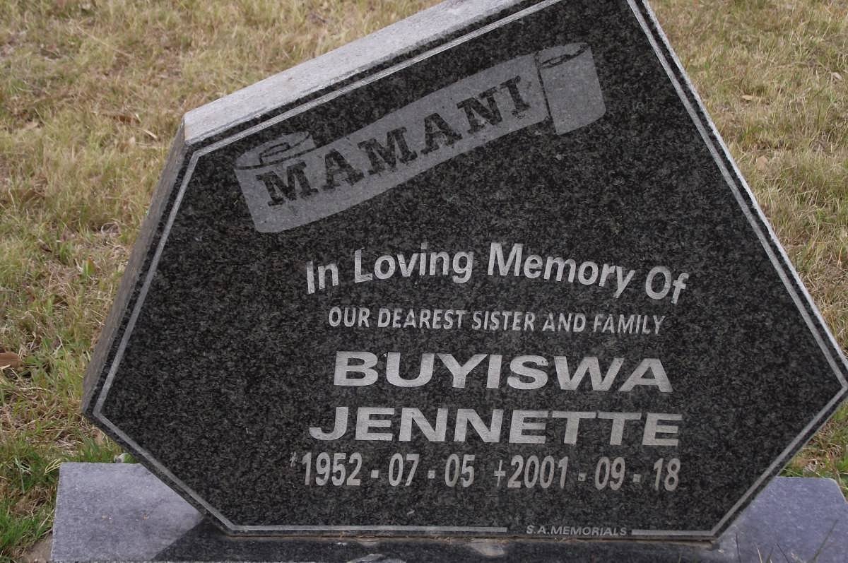 MAMANI Buyiswa Jennette 1952-2001
