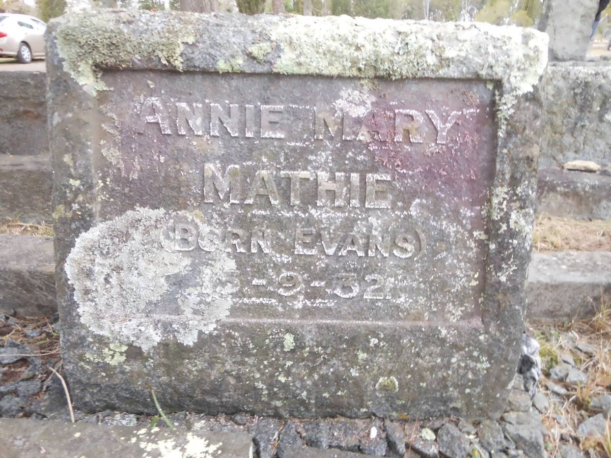 MATHIE Annie Mary nee EVANS -1932