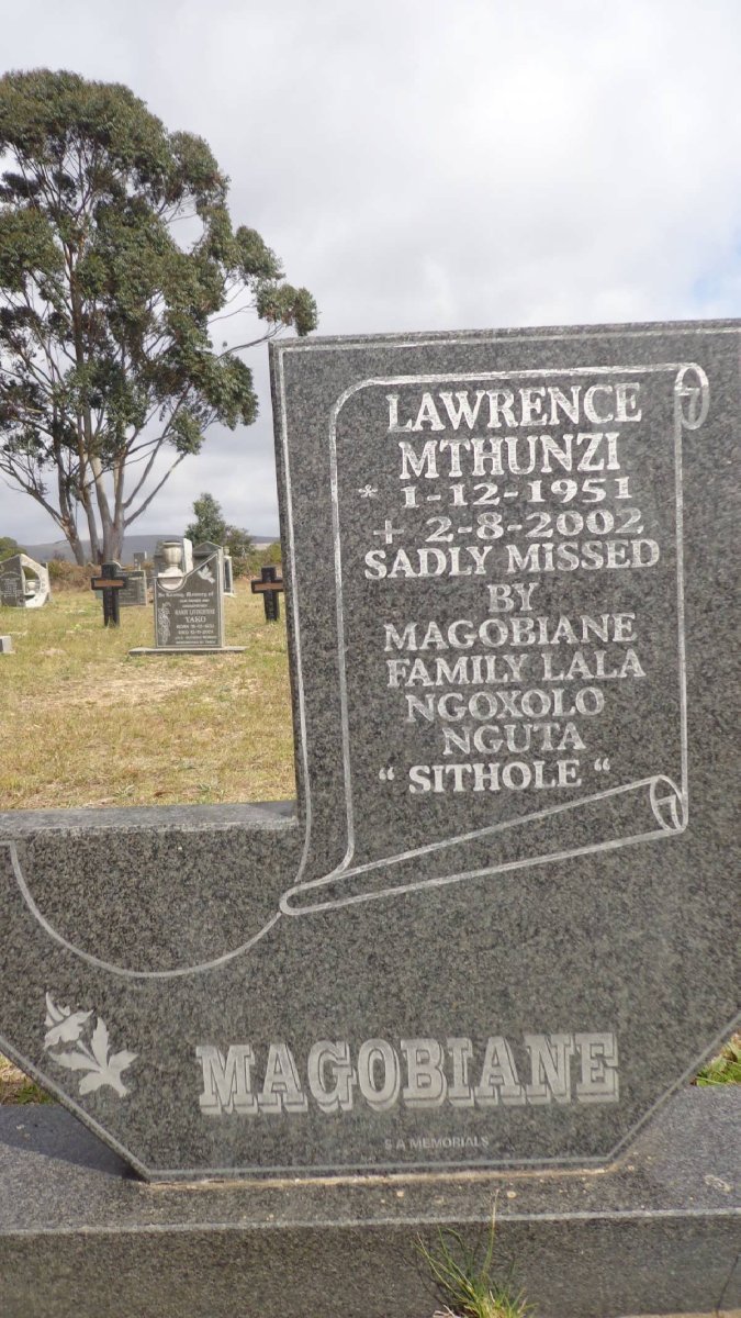 MAGOBIANE Lawrence Mthunzi 1951-2002