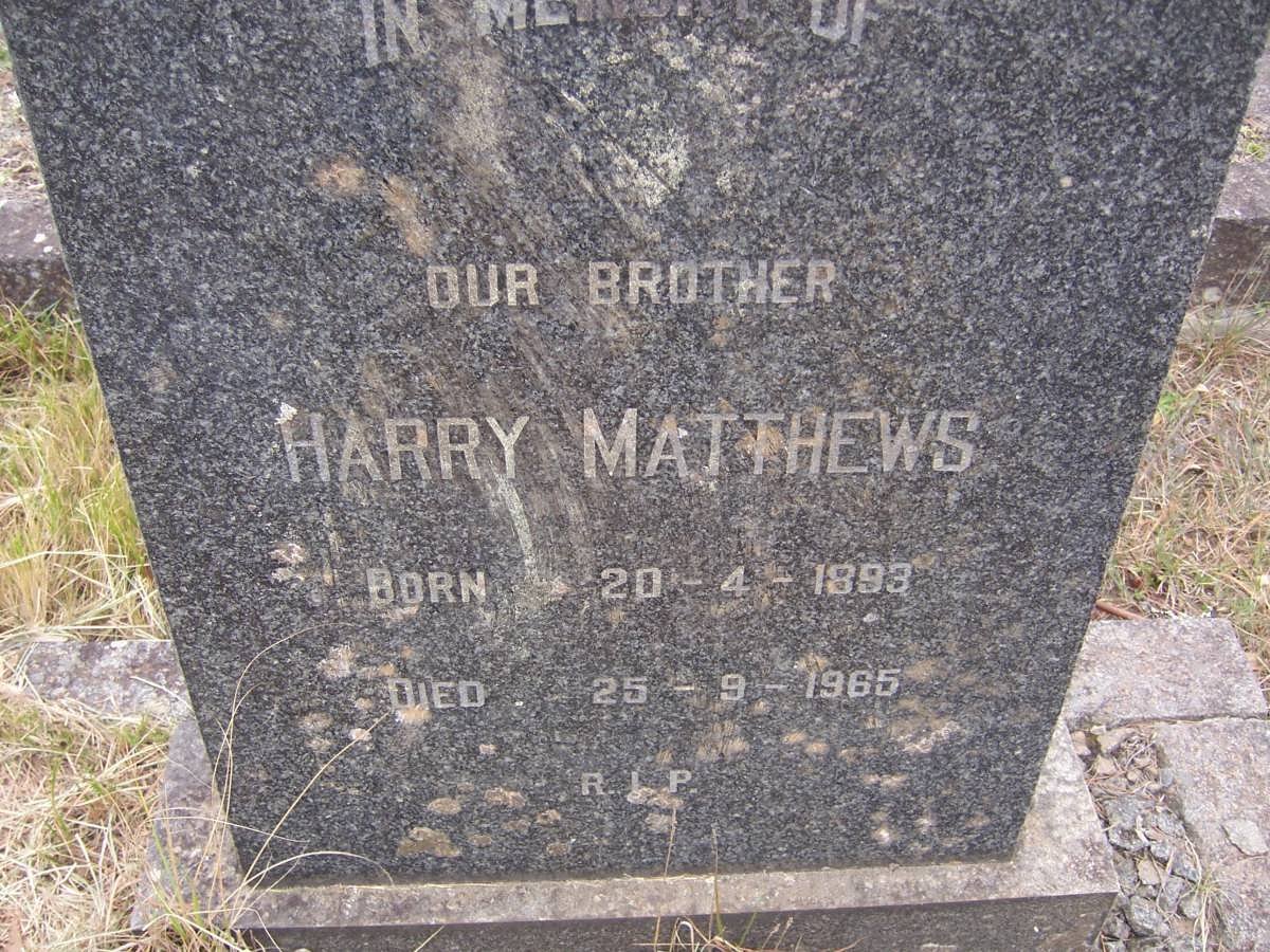 MATTHEWS Harry 1893-1965