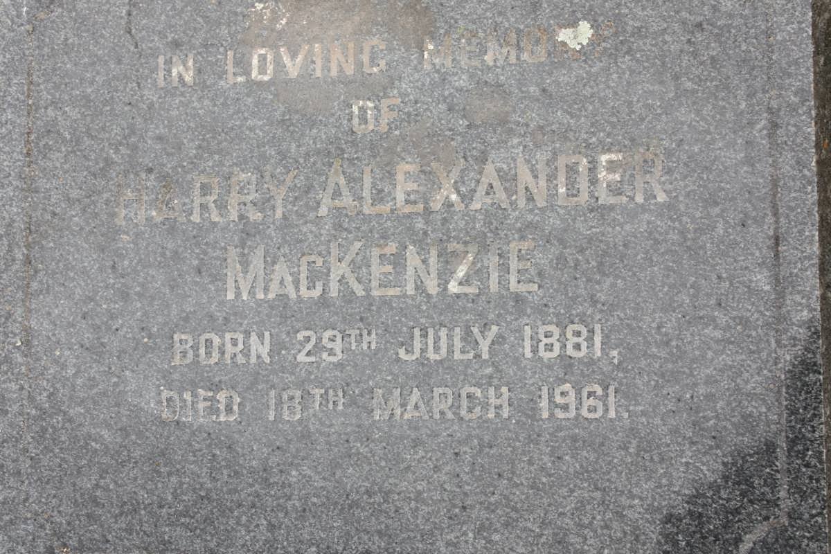 MacKENZIE Harry Alexander 1881-1961