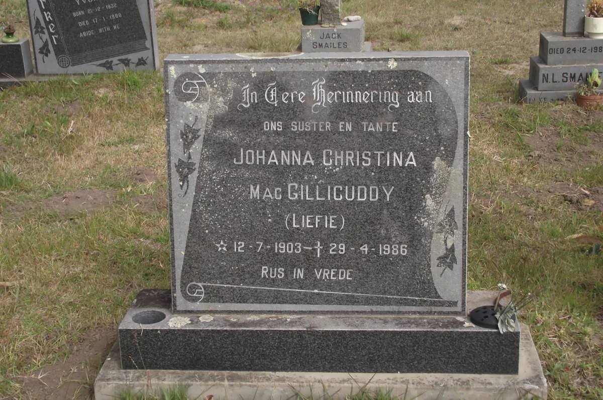 Mac GILLICUDDY Johanna Christina 1903-1986