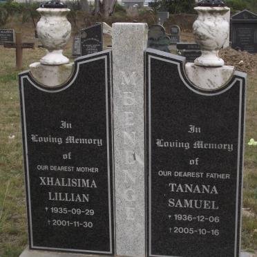 MBENENGE Tanana Samuel 1936-2005 &amp; Xhalisima Lillian 1935-2001