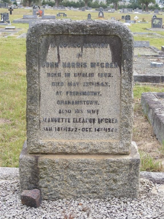 McCREA John Harris 1862-1943 &amp; Jeannette Eleanor 1872-1960