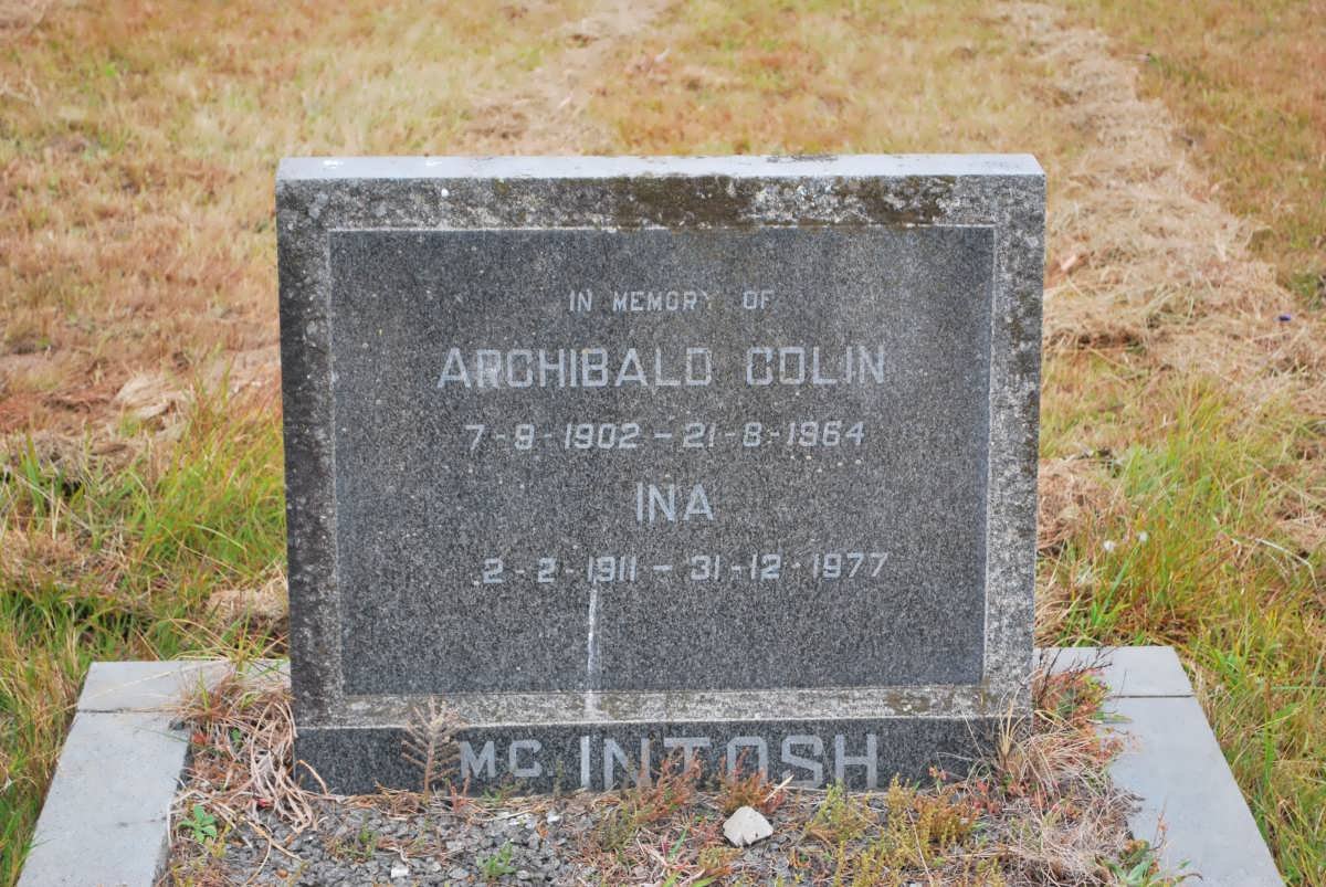 McINTOSH Archibald Colin 1902-1964 &amp; Ina 1911-1977