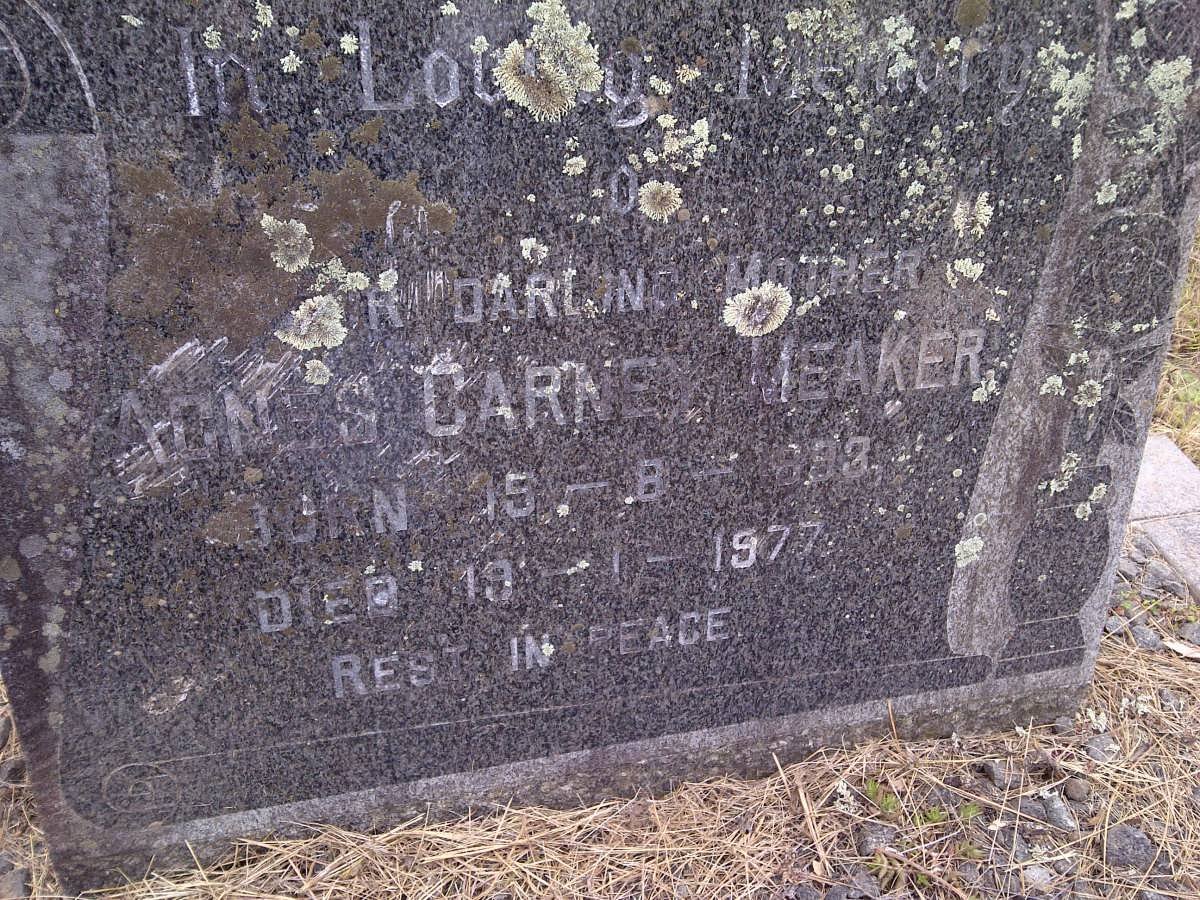 MEAKER Agnes Carney 1893-1977