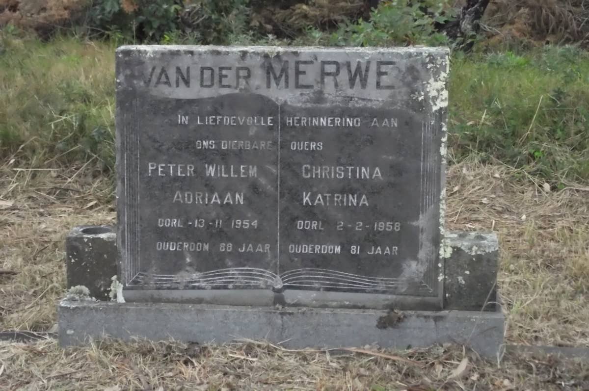 MERWE Peter Willem Adriaan, van der -1954 &amp; Christina Katrina -1958
