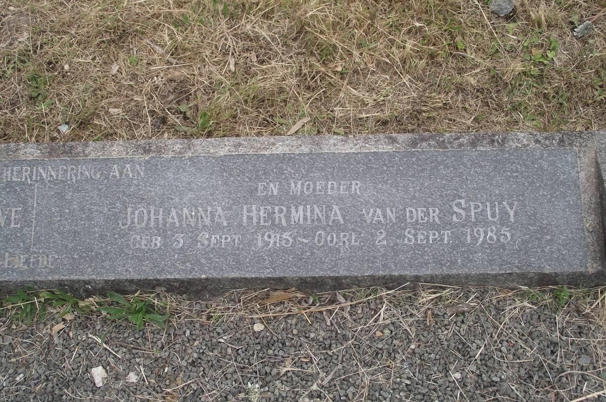 MERWE Johanna Hermina, van der SPUY van der 1915-1985